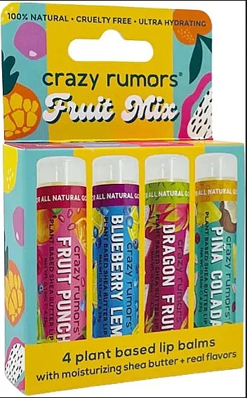 Zestaw balsamów do ust - Crazy Rumors Fruit Mix (lip/balm/4x4.25g) — Zdjęcie N1