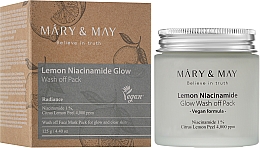 Oczyszczająca maska do cery naczynkowej z niacynamidem - Mary & May Lemon Niacinamide Glow Wash Off Pack — Zdjęcie N2