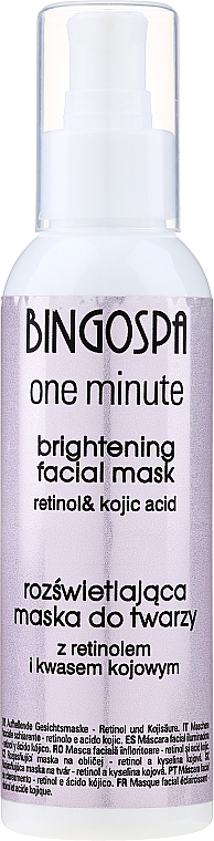 Rozświetlająca maska do zmęczonej skóry twarzy, szyi i dekoltu - BingoSpa Brightening Mask — Zdjęcie N1