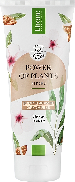 Odżywczy kremowy żel pod prysznic - Lirene Power Of Plants Migdal Nourishing Creamy Shower Gel