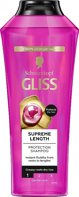 Wzmacniający szampon do włosów długich, skłonnych do zniszczeń i przetłuszczania się u nasady - Gliss Kur Supreme Length Shampoo