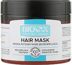 Kup Maska intensywnie regenerująca i wygładzająca strukturę włosa - Biovax Keratin + Silk Hair Mask