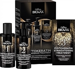 Zestaw do prostowania włosów - Biovax PhytoKeratin (sham/100ml + h/emuls/100ml + h/mask/20ml) — Zdjęcie N1