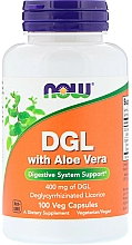 Suplement diety z lukrecją DGL i aloesem, 400 mg - Now Foods DGL With Aloe Vera — Zdjęcie N1