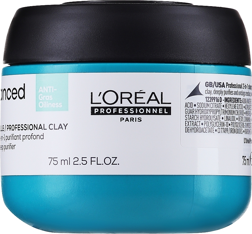 PREZENT! Głęboko oczyszczająca glinka do włosów - L'Oreal Professionnel Scalp Advanced Anti-Oiliness 2 In 1 Deep Purifier Clay — Zdjęcie N2