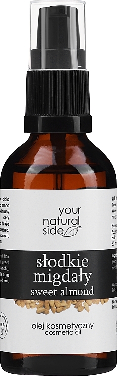 Olej ze słodkich migdałów, z dozownikiem - Your Natural Side Oil — Zdjęcie N1