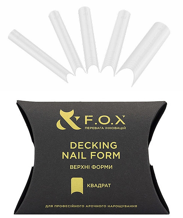 Szablony do paznokci, kwadratowe - F.O.X Decking Nail Form — Zdjęcie N1