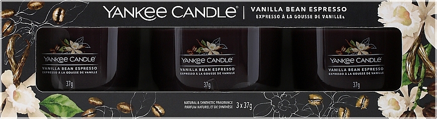 Zestaw - Yankee Candle Vanilla Bean Espresso (candle/3x37g) — Zdjęcie N1
