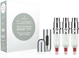 Kup Zestaw atomizerów na perfumy - Travalo Classic HD Silver Set (atomiser/3x5ml + case)