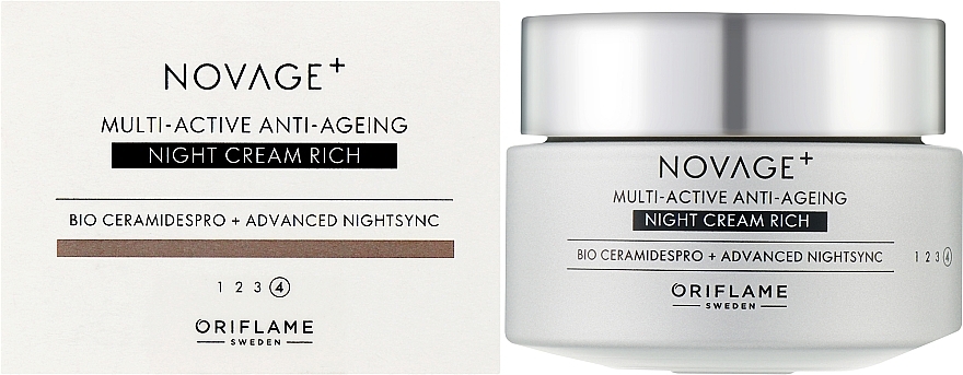 Multiaktywny bogaty krem przeciwstarzeniowy na noc - Oriflame Novage+ Multi-Active Anti-Ageing Night Cream Rich — Zdjęcie N2