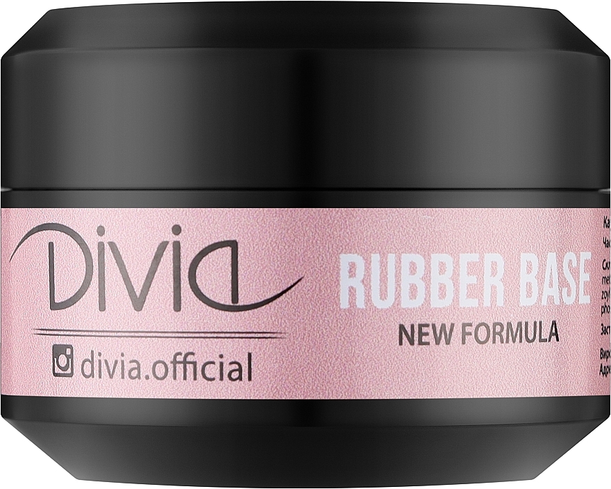 Baza pod lakier hybrydowy - Divia Rubber Base New Formula — Zdjęcie N2