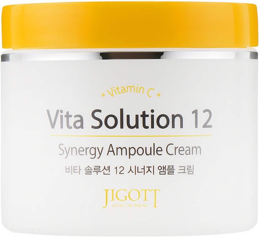 Tonizujący ampułkowy krem do twarzy z witaminą C - Jigott Vita Solution 12 Synergy Ampoule Cream — Zdjęcie N2