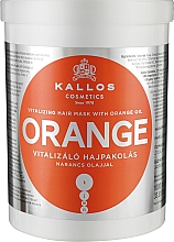 Ujędrniająca maska ​​do włosów z olejem pomarańczowym - Kallos Cosmetics KJMN Orange Vitalizing Hair Mask With Orange Oil — Zdjęcie N3