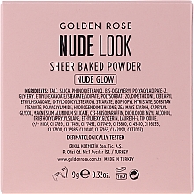 Rozświetlający puder do twarzy - Golden Rose Nude Look Sheer Baked Powder — Zdjęcie N3