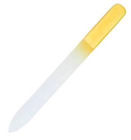 Szklany pilnik do paznokci, żółty 14 cm - Blazek Glass Nail File — Zdjęcie N1