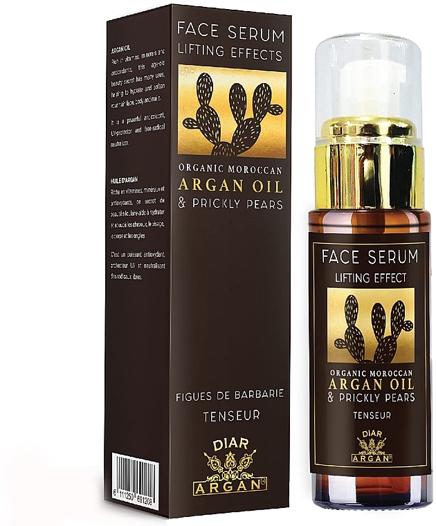 Liftingujące serum do twarzy Argan Oil & Prunus - Diar Argan Lifting Face Serum With Argan Oil & Prickly Pears — Zdjęcie N1