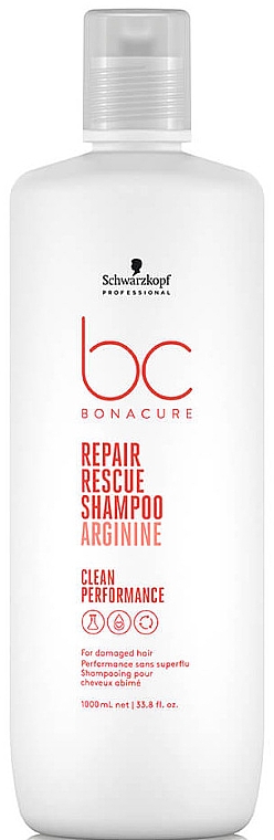 Szampon do włosów zniszczonych - Schwarzkopf Professional Bonacure Repair Rescue Shampoo Arginine Clean Performance