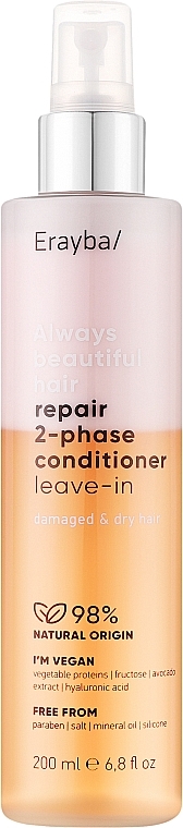 Dwufazowa odżywka bez spłukiwania do włosów zniszczonych - Erayba ABH Repair 2-phase Conditioner Leave-in — Zdjęcie N1