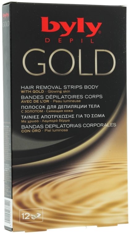 Plastry z woskiem do depilacji ciała ze złotem - Byly Depil Gold Hair Removal Strips Body