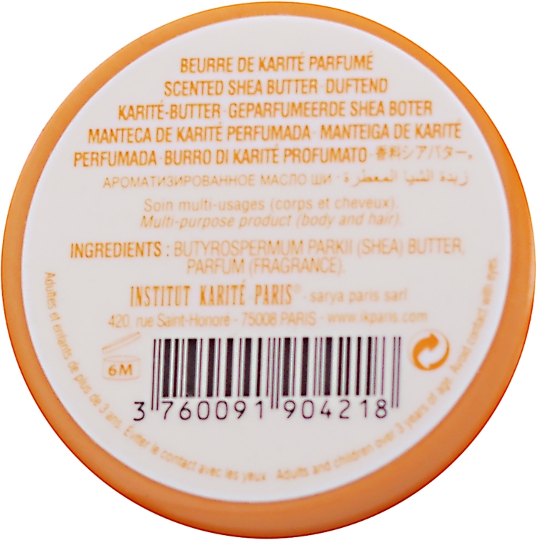 Perfumowane masło shea 98% Migdał i miód - Institut Karité Almond And Honey Scented Shea Butter — Zdjęcie N3