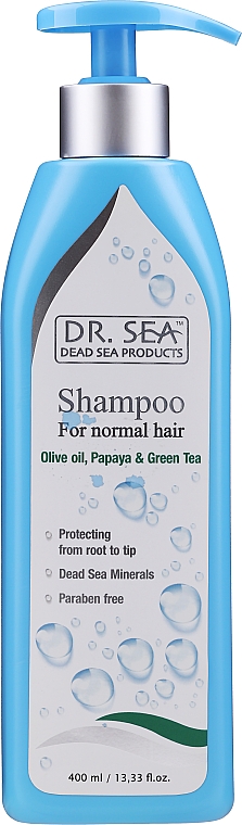 Szampon z ekstraktem z oliwek, papai i zielonej herbaty - Dr Sea Shampoo Olive & Papaya & Green Tea — Zdjęcie N1