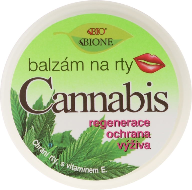 Balsam do ust z olejem konopnym i witaminą E - Bione Cosmetics Cannabis Lip Balm With UV Filter And Vitamin E — Zdjęcie N1