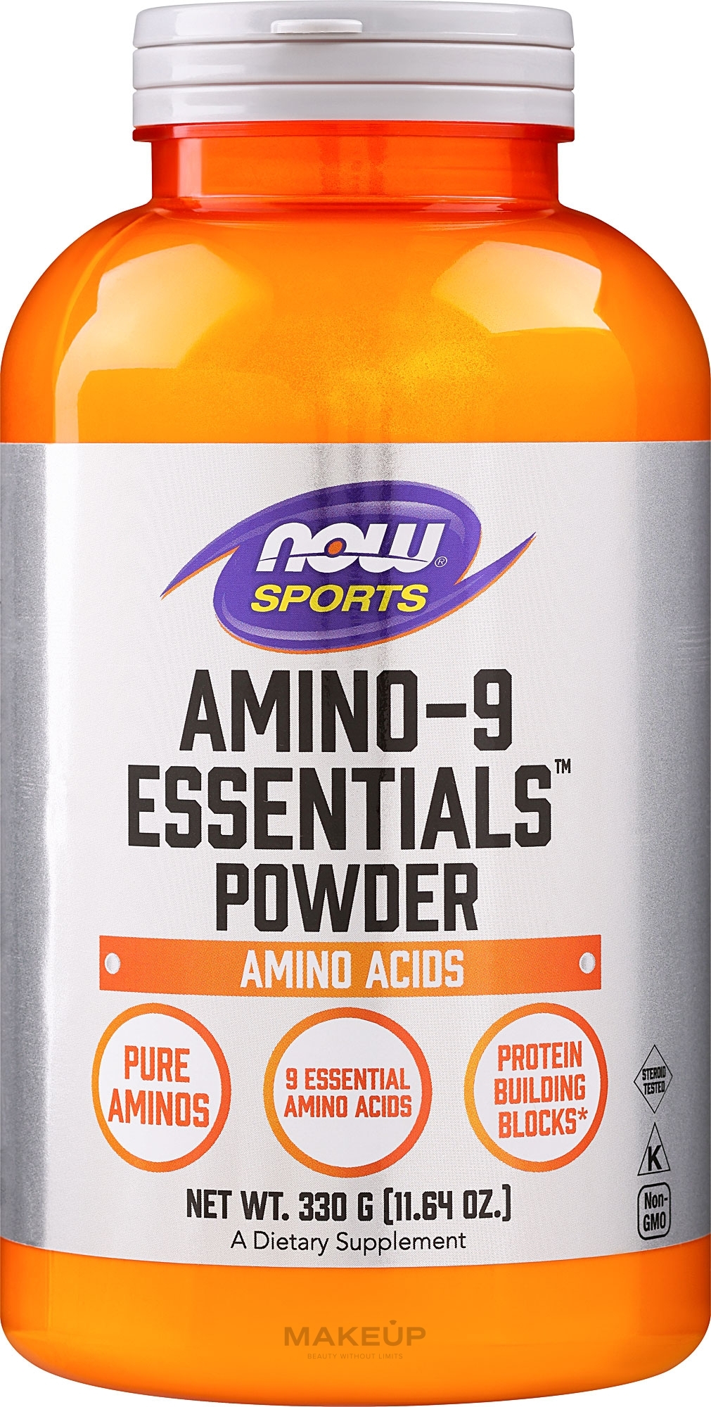 Aminokwasy dla sportowców w proszku - Now Foods Amino-9 Essentials Sports — Zdjęcie 330 g