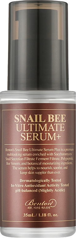 Rewitalizujące serum z fermentowanym filtratem ze śluzu ślimaka - Benton Snail Bee Ultimate Serum — Zdjęcie N1
