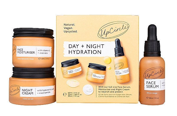 PRZECENA! Zestaw (f/gel 60 ml + f/cr 55 ml + f/ser 30 ml) - UpCircle Day + Night Hydration Set * — Zdjęcie N1