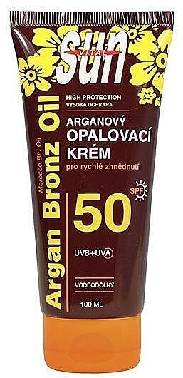 Krem przeciwsłoneczny do ciała - Vivaco Sun Argan Bronz Oil Tanning Cream SPF50 — Zdjęcie N1