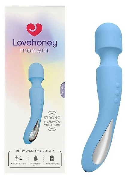 Wibrator, niebieski - Lovehoney Mon Ami Body Wand Massager — Zdjęcie N1