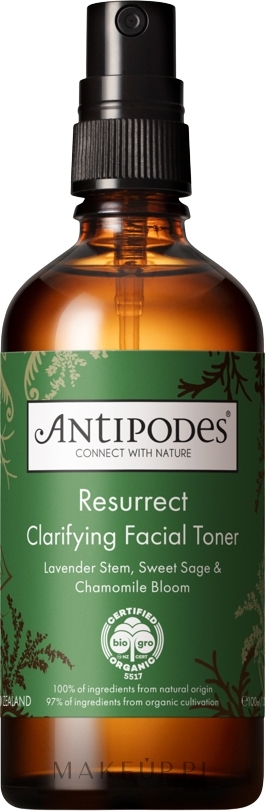 Nawilżająco-rozświetlający naturalny tonik do twarzy	 - Antipodes Resurrect Clarifying Facial Toner — Zdjęcie 100 ml