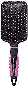 Kup 	Szczotka do włosów prostokątna, 11 rzędów, czarno-różowa - Titania Hair Care Pneumatic Hair Brush Paddle