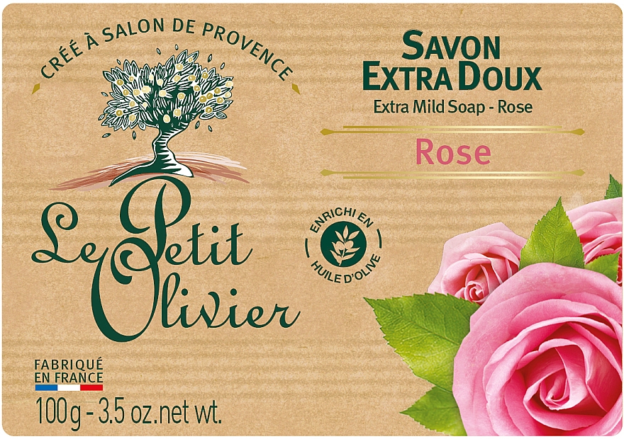 Mydło kosmetyczne Róża - Le Petit Olivier extra mild soap Rose