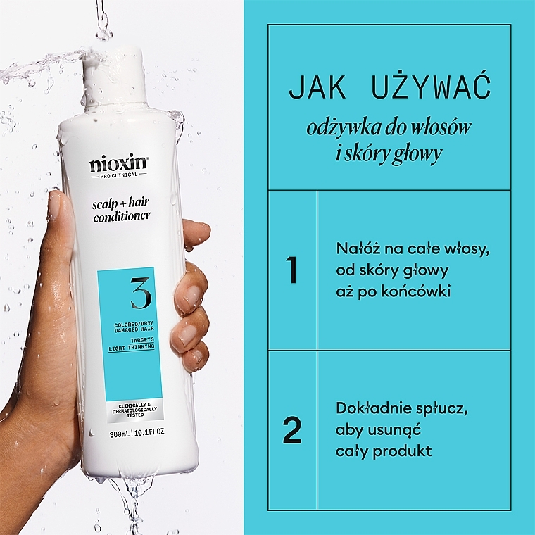 Balsam do pielęgnacji skóry głowy i włosów suchych - Nioxin Pro Clinical System 3 Scalp + Hair Thickening Conditioner — Zdjęcie N5