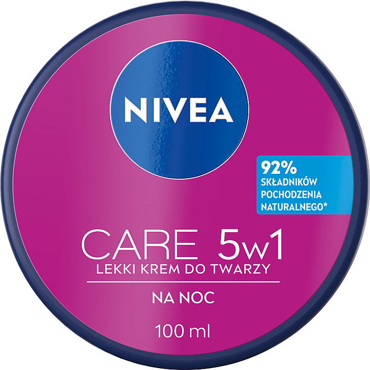 Lekki krem do twarzy na noc - NIVEA Care Night Light Face Cream — Zdjęcie N4
