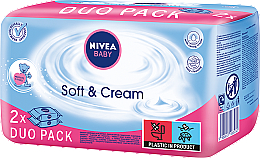 Chusteczki pielęgnacyjne dla dzieci Duo Pack 2x63 szt - NIVEA BABY Soft & Cream — Zdjęcie N2