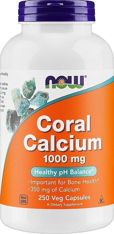 Wapń w kapsułkach, 250 szt. - Now Foods Coral Calcium — Zdjęcie N1