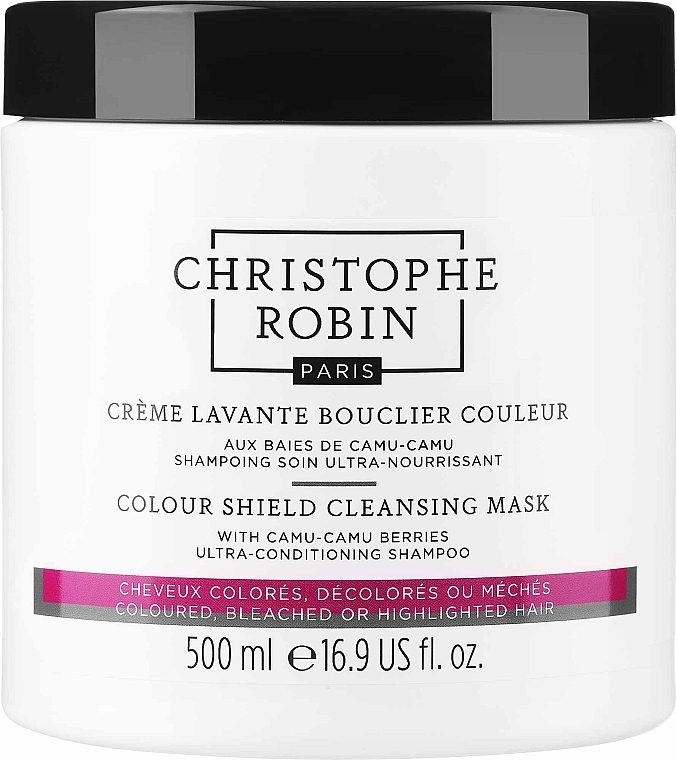 Oczyszczająca maska ​​do włosów farbowanych i z pasemkami - Christophe Robin Color Shield Cleansing Mask With Camu-Camu Berries — Zdjęcie N1