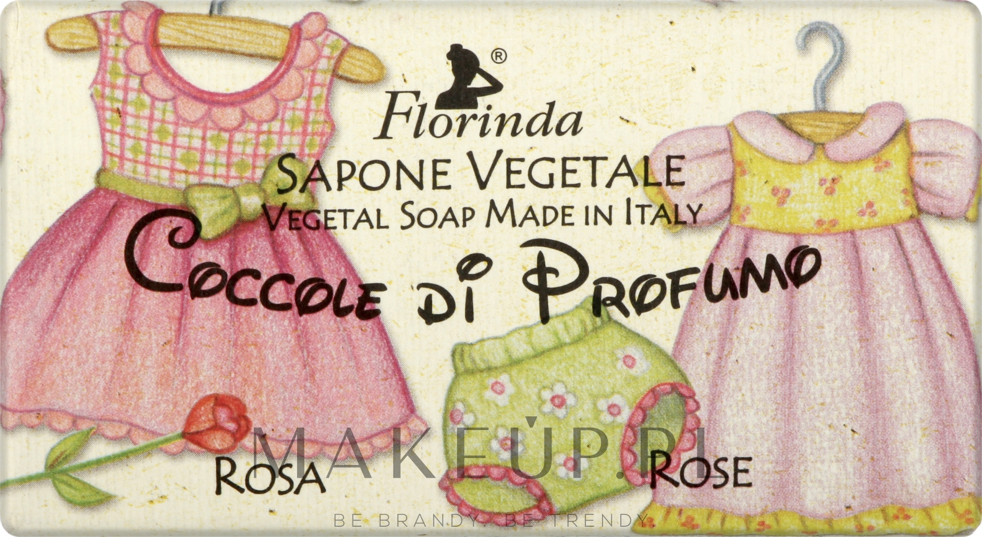 Naturalne mydło w kostce dla dzieci Róża - Florinda Sapone Vegetale Rose Vegetal Soap Handmade — Zdjęcie 100 g