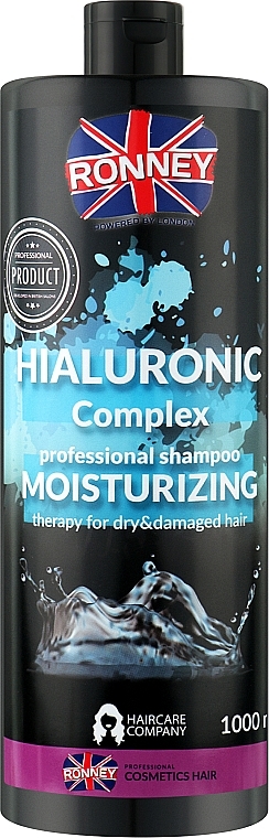 Szampon z kwasem hialuronowym do włosów suchych i zniszczonych - Ronney Professional Hyaluronic Complex Moisturizing Szampoo — Zdjęcie N1