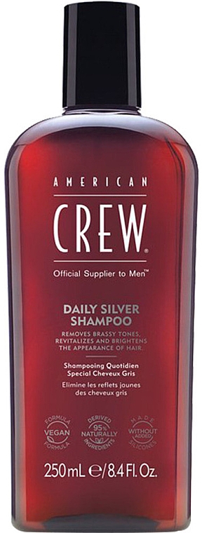 Rewitalizujący szampon do włosów siwych dla mężczyzn - American Crew Daily Silver Shampoo