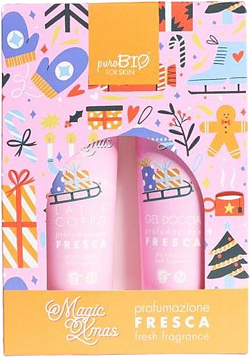 Zestaw - PuroBio Cosmetics Magic Xmas Fresca Kit (sh/gel/150ml + b/lot/150ml) — Zdjęcie N1