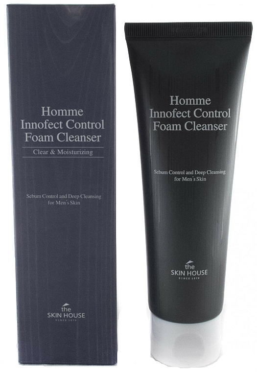 Głęboko oczyszczająca pianka matująca do twarzy dla mężczyzn - The Skin House Homme Innofect Control Foam Cleanser
