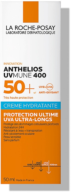 Ochronny krem z filtrem SPF 50+ - La Roche-Posay Anthelios Anthelios UVMune 400 SPF50+ Hydrating Cream — Zdjęcie N2