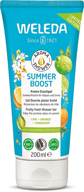 Żel pod prysznic Limonka, pomarańcza i kardamon - Weleda Aroma Shower Summer Boost Fruity Fresh Limited Edition Shower Gel — Zdjęcie N1