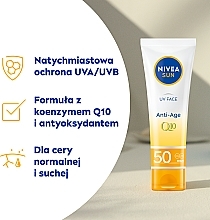 Przeciwzmarszczkowy krem do twarzy z wysoką ochroną SPF 50 - NIVEA SUN Q10 — Zdjęcie N4