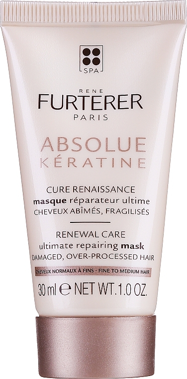 Intensywnie regenerująca maska do włosów zniszczonych i osłabionych - Rene Furterer Absolue Keratine Ultimate Repairing Mask — Zdjęcie N1