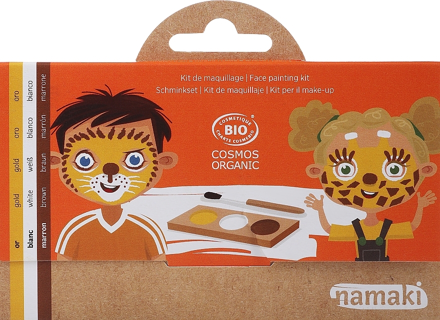 Zestaw do malowania twarzy dla dzieci - Namaki Lion & Giraffe Face Painting Kit (f/paint/3x2.5g + brush/1pc + acc/2pcs) — Zdjęcie N1