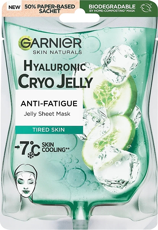 Hialuronowa maska ​​w płachcie - Garnier Skin Naturals Hyaluronic Cryo Jelly Sheet Mask